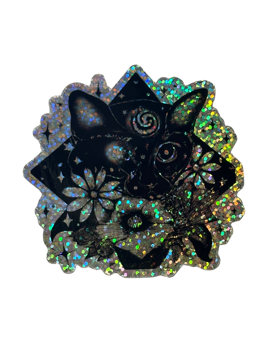 Third Eye Kitty 3” Glitter Sticker