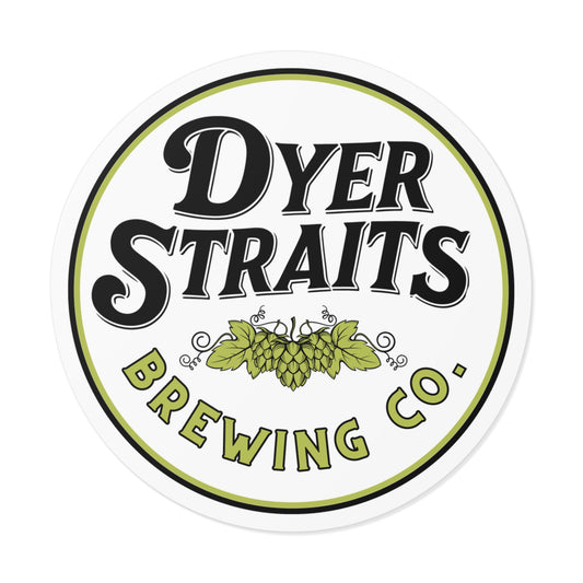 Dyer Straits - Vintage Brewery Round Vinyl Stickers | Perfect for Craft Beer Lovers, Home Bar Decor, Water Bottles, Gift for Beer Enthusiasts, Custom Logos
