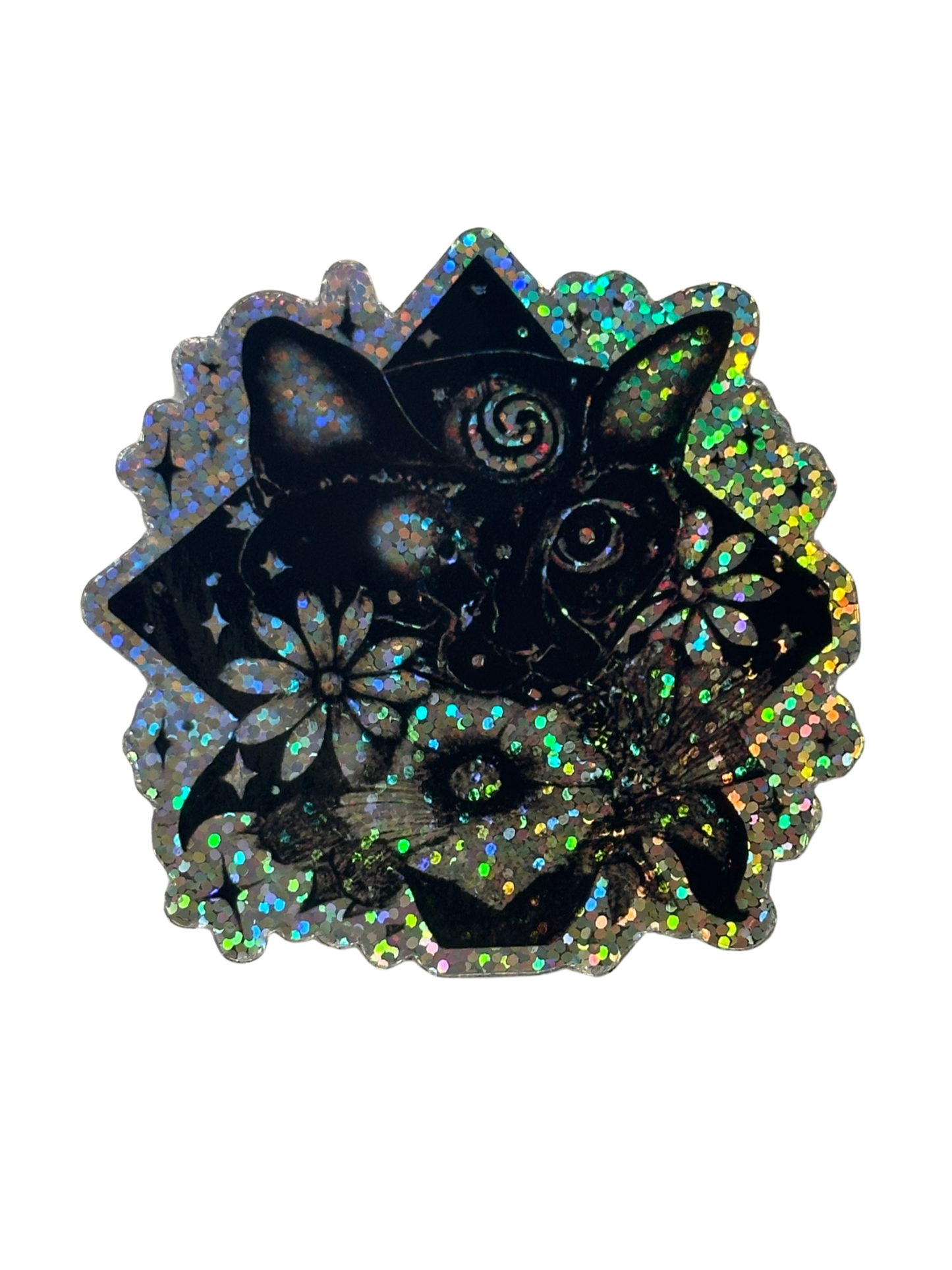 Third Eye Kitty 3” Glitter Sticker